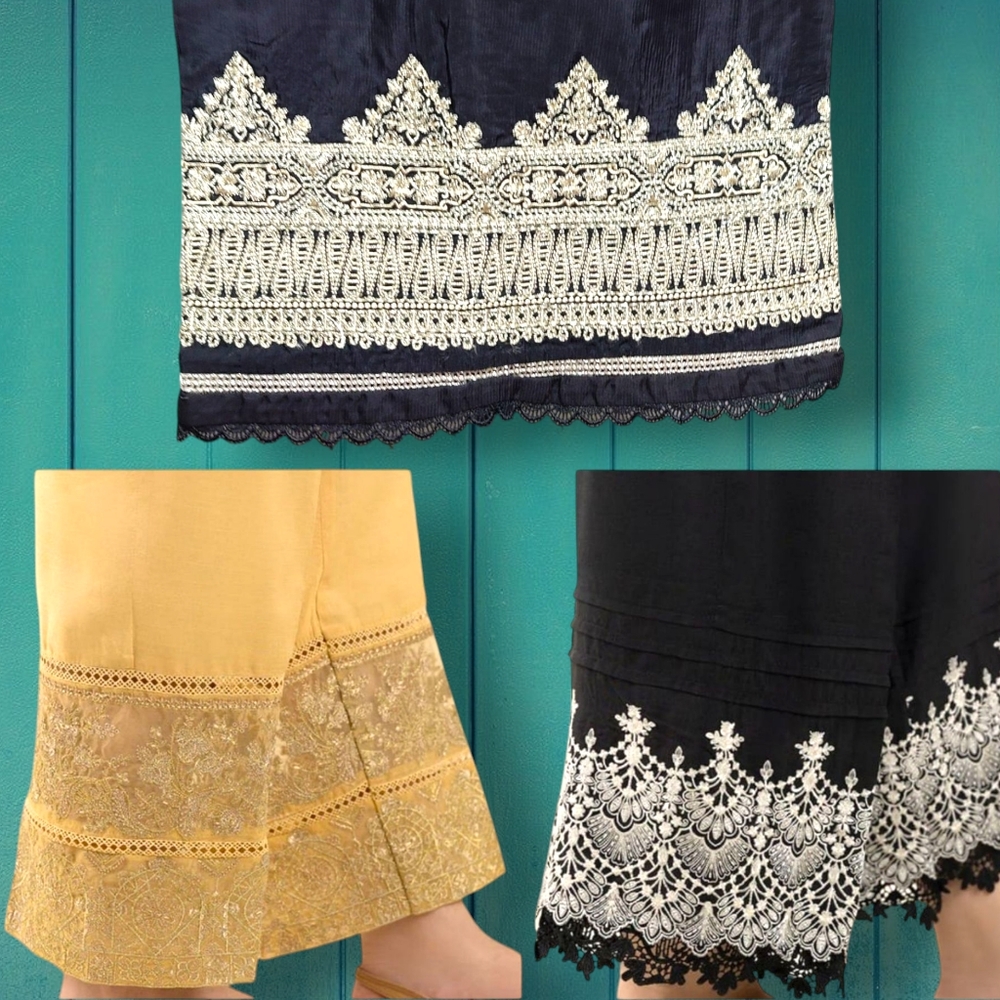 Raw Silk Embroided Trouser
